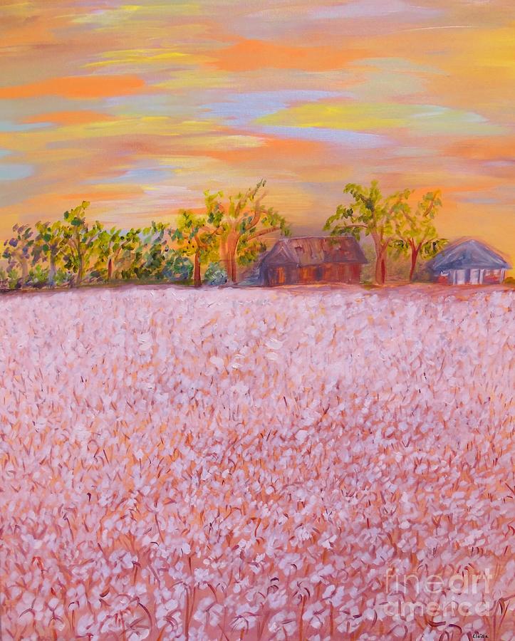 Cotton at Sunset Painting by Eloise Schneider Mote