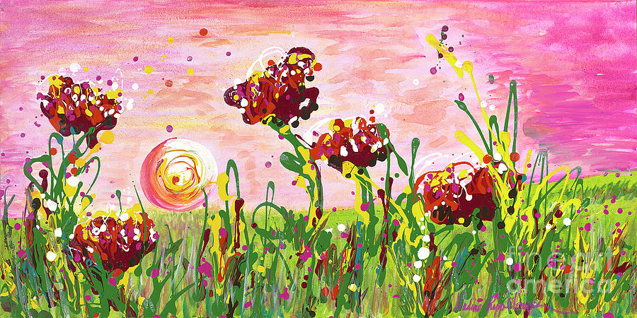 Cotton Candy Flowers Painting by Nadine Rippelmeyer