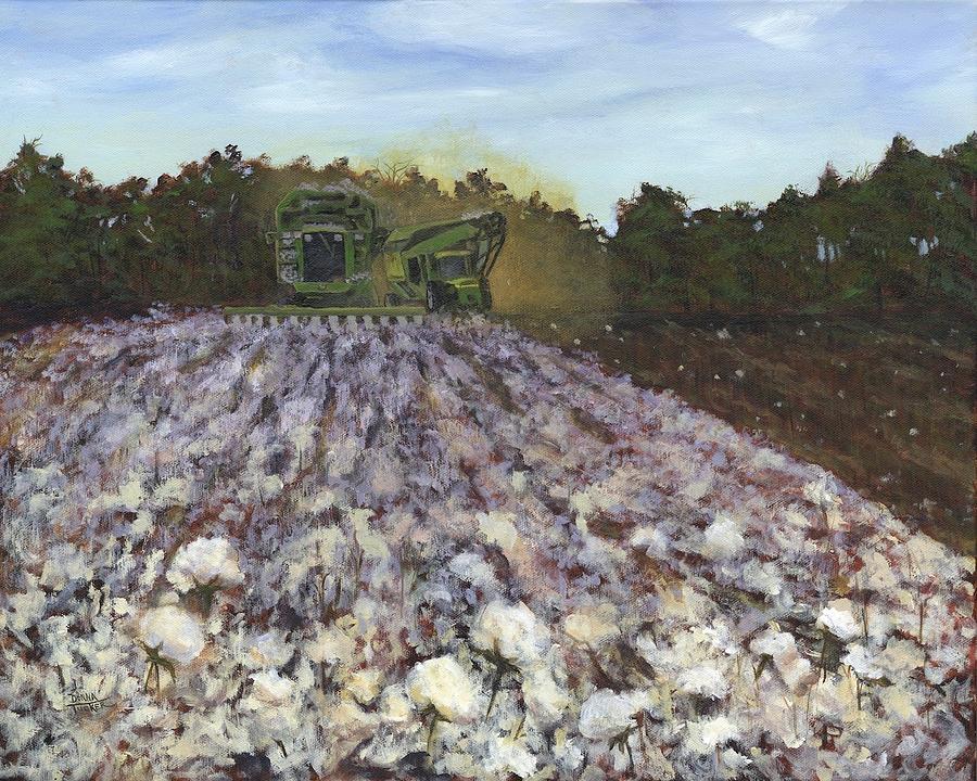 Cotton Field Painting by Donna Tucker