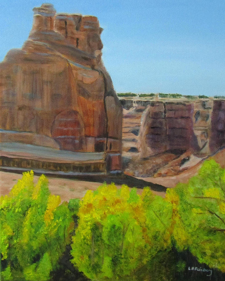 Cottonwoods at Arches Painting by Linda Feinberg