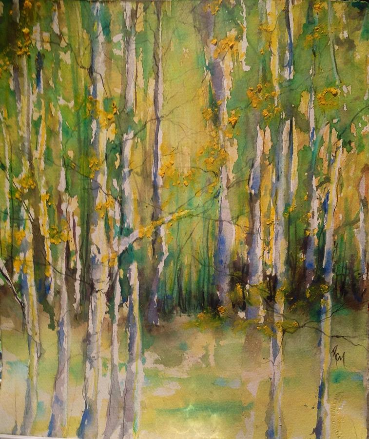 Cottonwoods Painting by Robin Miller-Bookhout