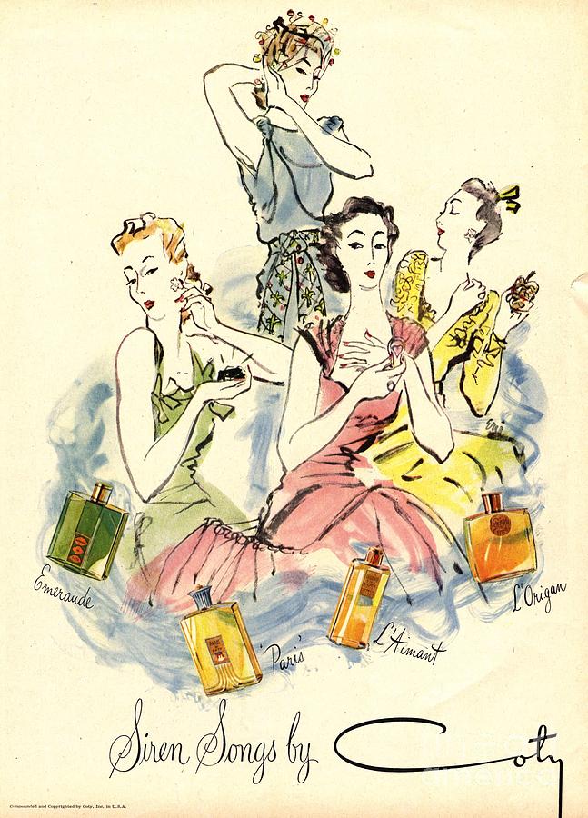Perfume Drawing - Coty 1940s Uk Womens by The Advertising Archives