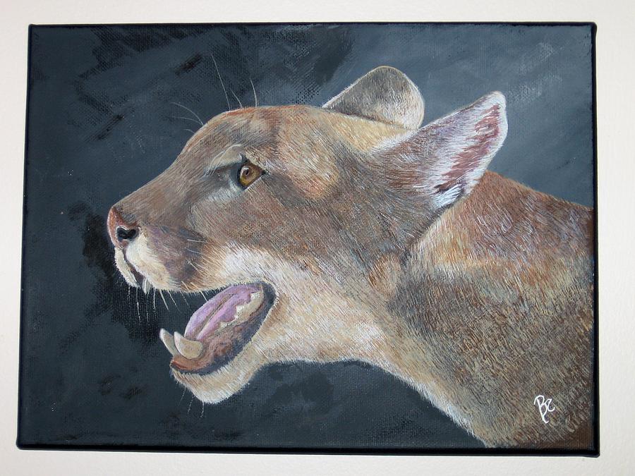 Wildlife Painting - Cougar by Bev Ellison
