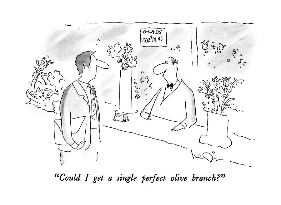 Could I Get A Single Perfect Olive Branch? Drawing by Arnie Levin