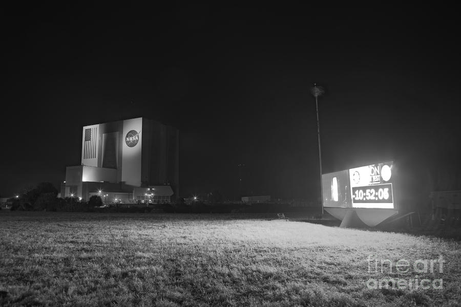Countdown Clock At Night, Kennedy Space Photograph by Chris Cook