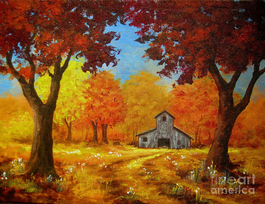 Country Autumn Painting By Shasta Eone 