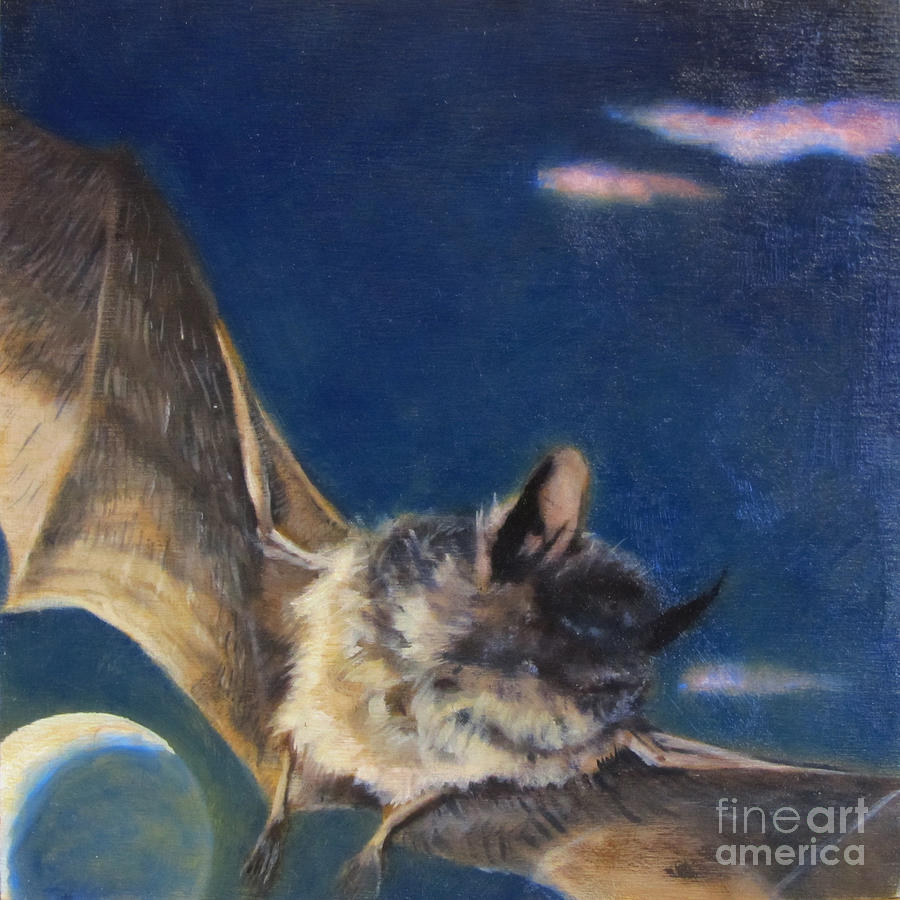 Wildlife Painting - Country Bat by Jan Little