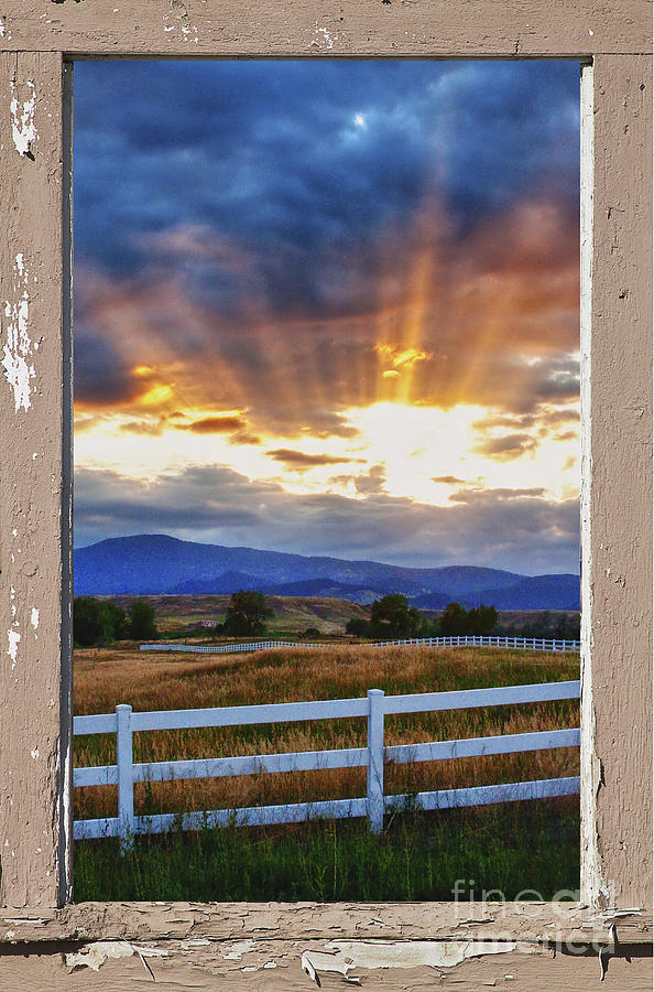 Cool Photograph - Country Beams Of Light Pealing Picture Window Frame Vie by James BO Insogna