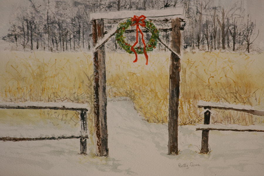 Country Christmas Painting by Betty-Anne McDonald