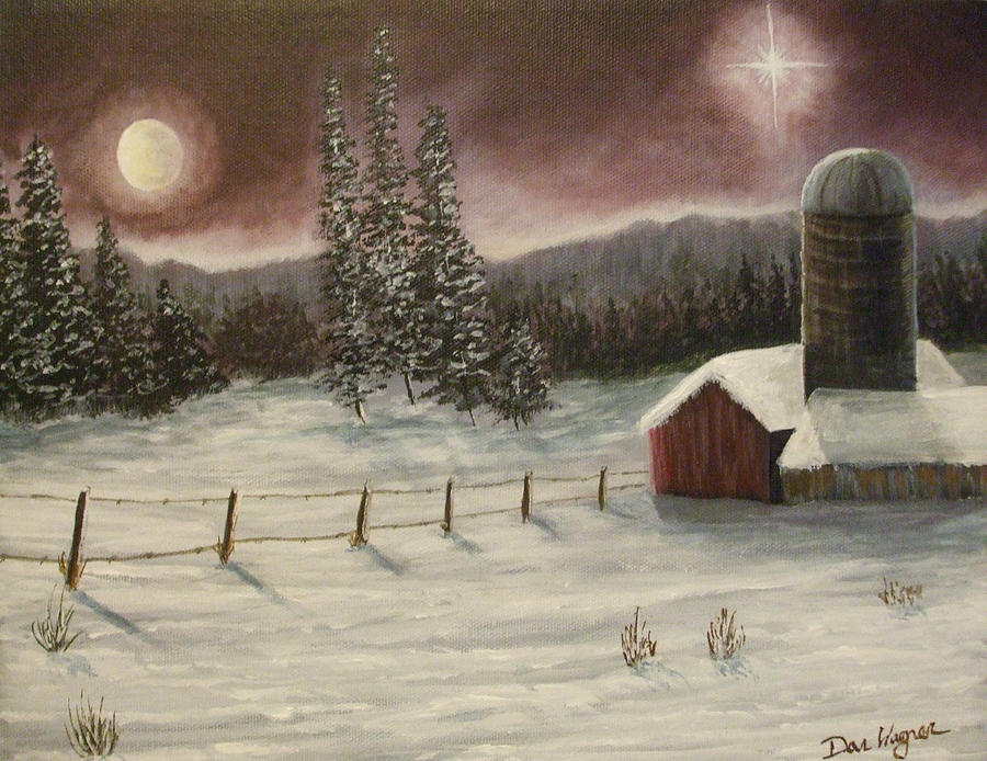Country Christmas Painting by Dan Wagner