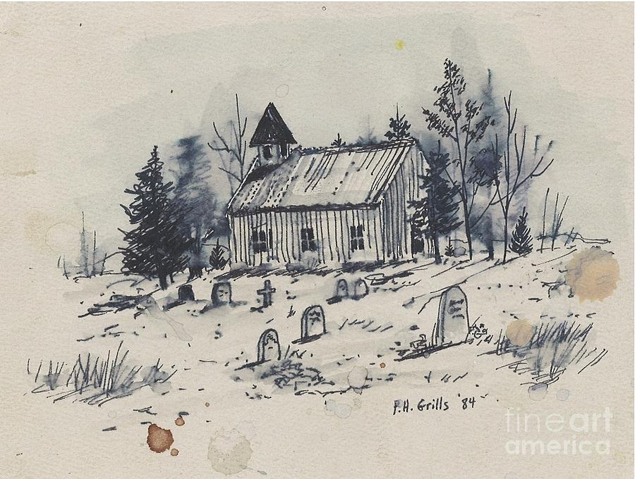 Country Church Graveyard Painting by Patrick Grills