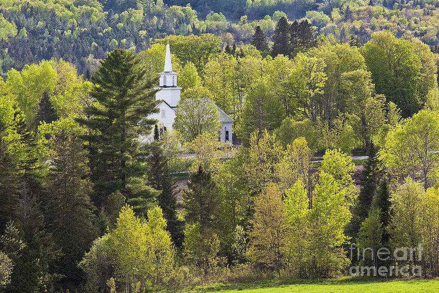 Country Church In Spring Landscape Photograph by Alan L Graham