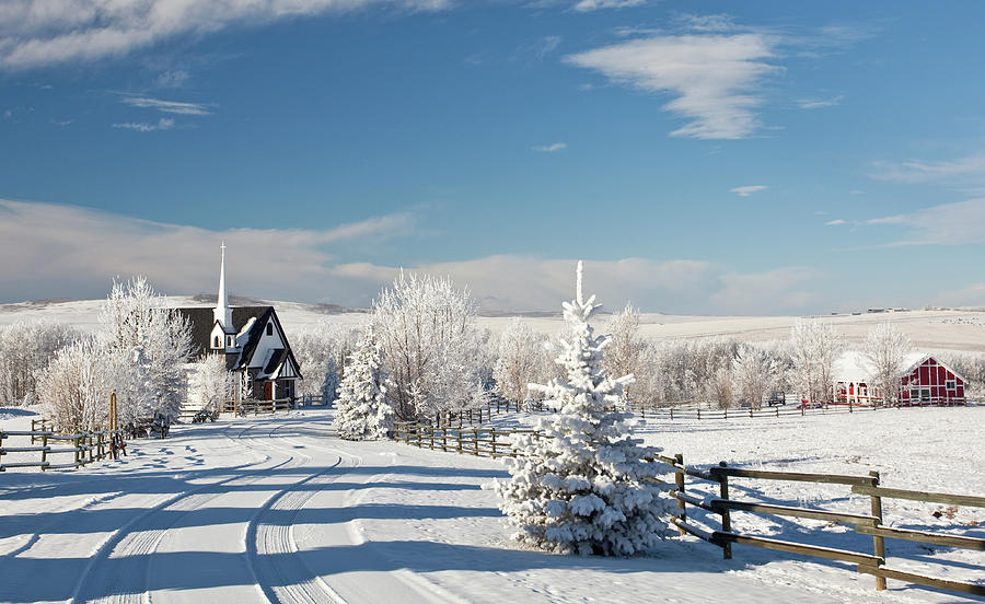 Country Church In Winter Photograph by Imaginegolf