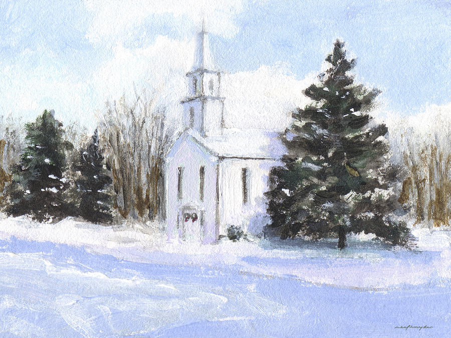Country church Painting by J Reifsnyder