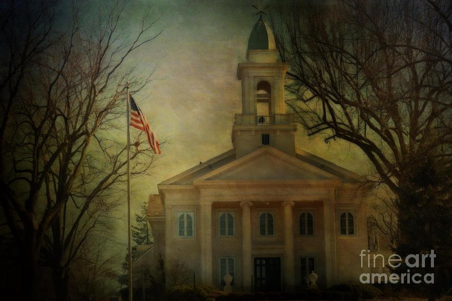Flag Photograph - Country Church by Liane Wright
