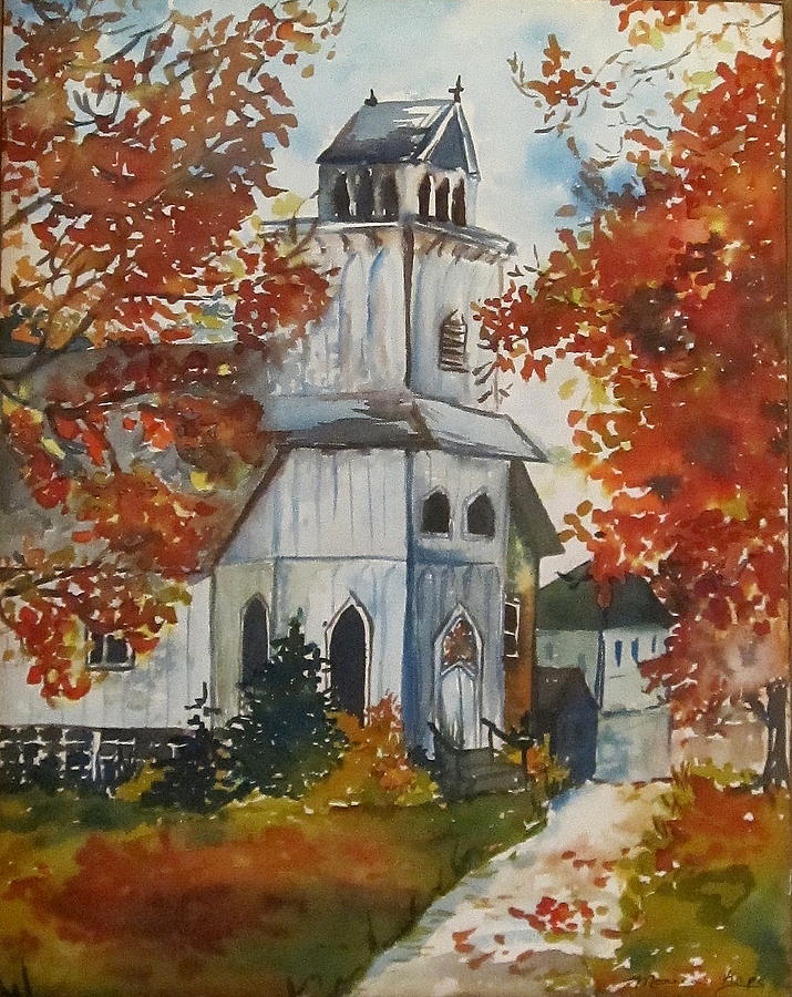 Country Church Painting by Monica Ironside