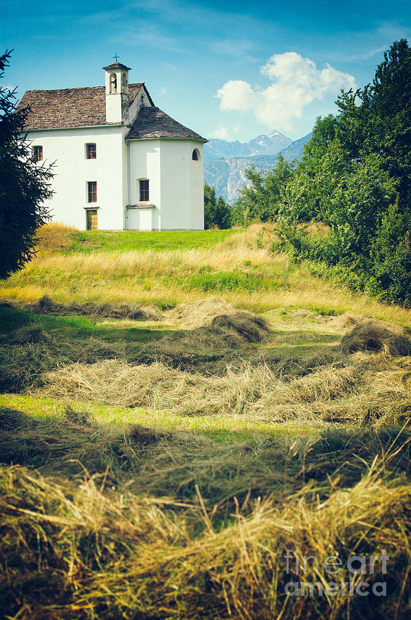 Country church with hay Photograph by Silvia Ganora