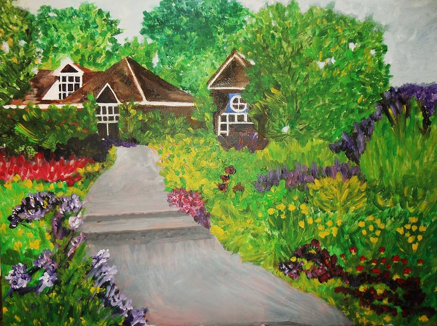 Landscape Painting - Country Cottage by Deborah Gorga
