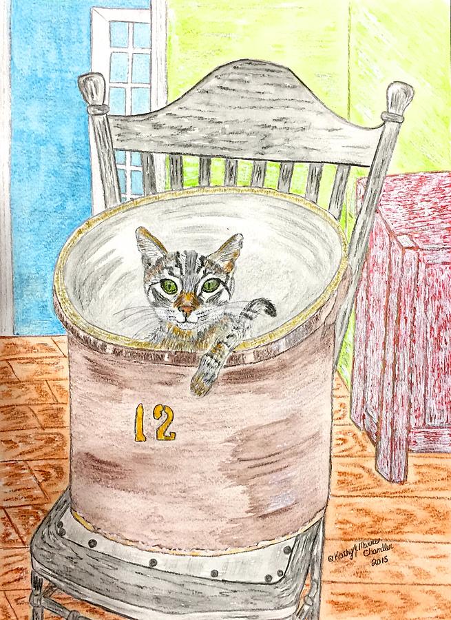 Country Crock Cat Painting by Kathy Marrs Chandler