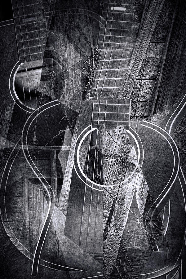 Country Cubist Guitar Photograph by Randall Nyhof