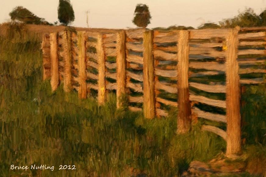 Country Fence in England Painting by Bruce Nutting
