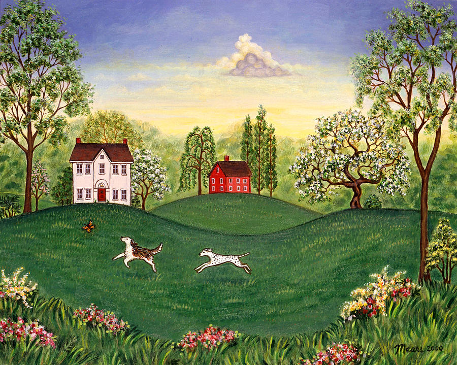 Landscape Painting - Country Frolic Two by Linda Mears