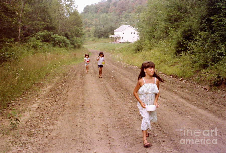 Country Girls Going to Pick Berries Photograph by Tom Brickhouse