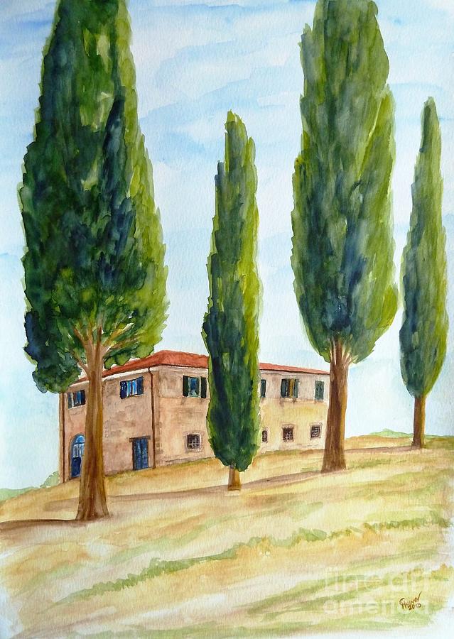 Impressionism Painting - Country house in Tuscany by Christine Huwer