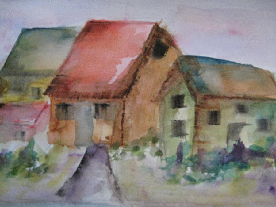 Country Houses Painting by Lucille  Valentino