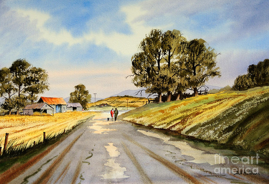 Country Lane Walk Painting by Bill Holkham