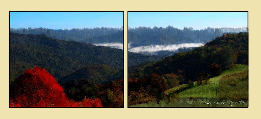 Country Mountainside Panels Painting by Bruce Nutting