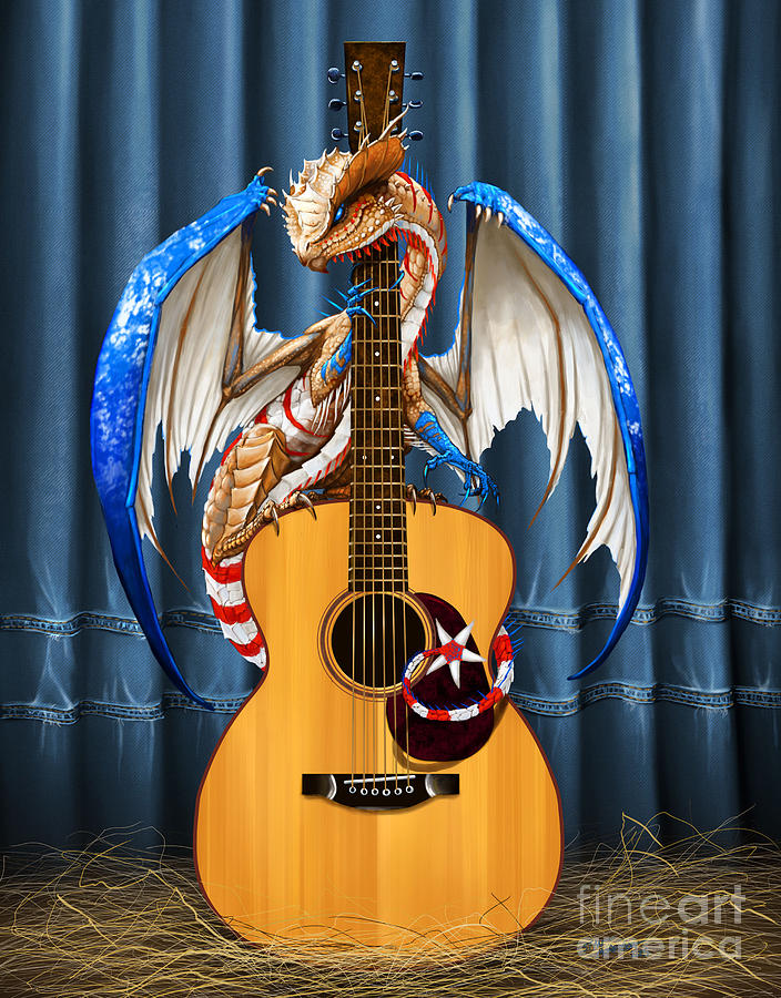 Music Digital Art - Country Music Dragon by Stanley Morrison
