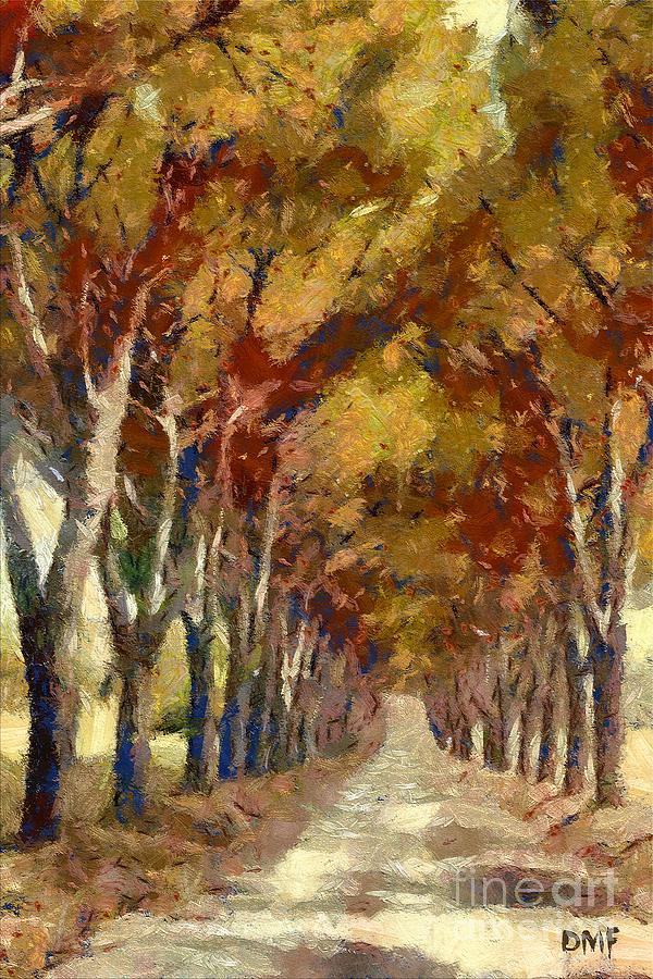 Country Road in Autumn Painting by Dragica  Micki Fortuna
