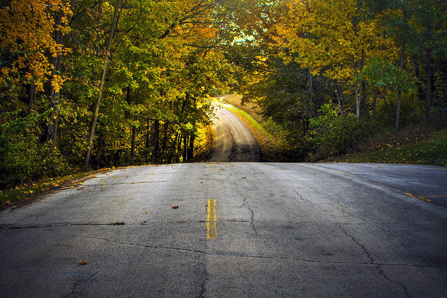 Country Road in Fall Photograph by Roger Passman