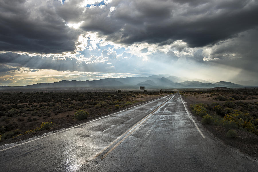 Country Road in Rainstorm Photograph by Ed Freeman