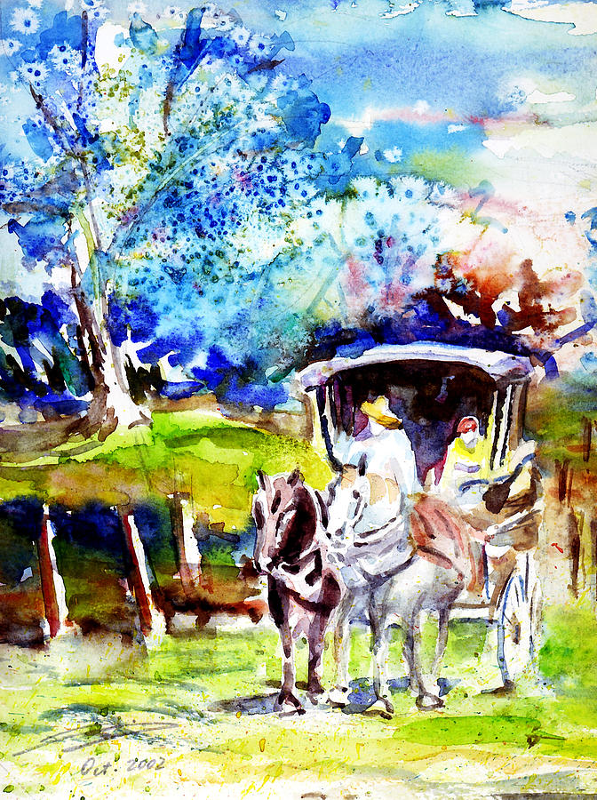 Country Roads Take Me Home Painting by Xueling Zou