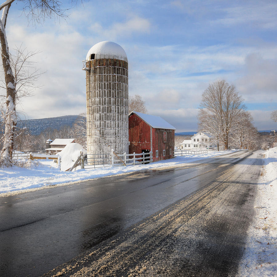 Barn Photograph - Country Snow Square by Bill Wakeley