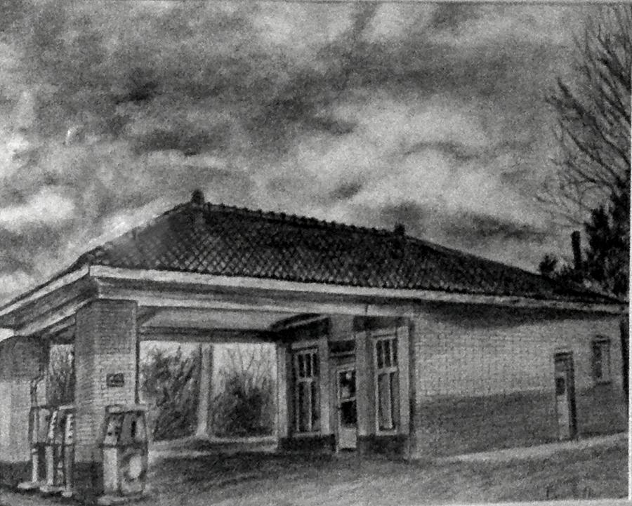 Brick Drawing - Country store by Doil Ivey