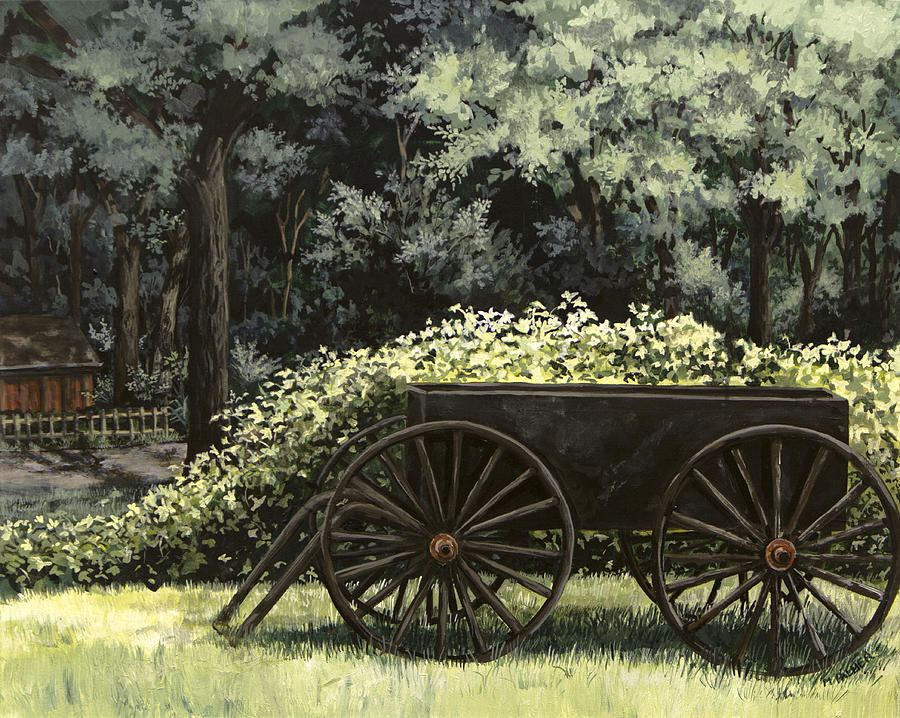 Country Wagon Painting by Mary Palmer