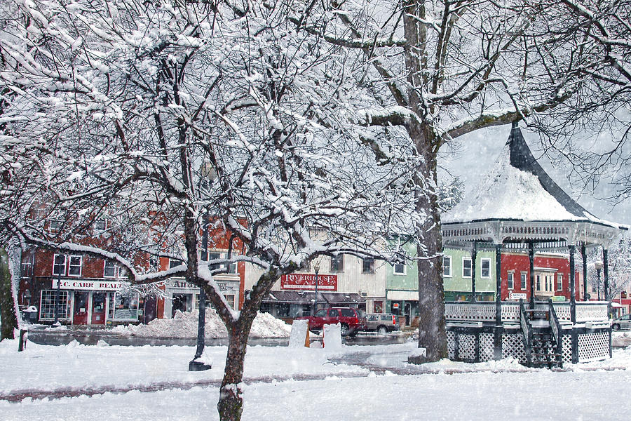 Country Winter Scene Holiday Card Photograph by Joann Vitali