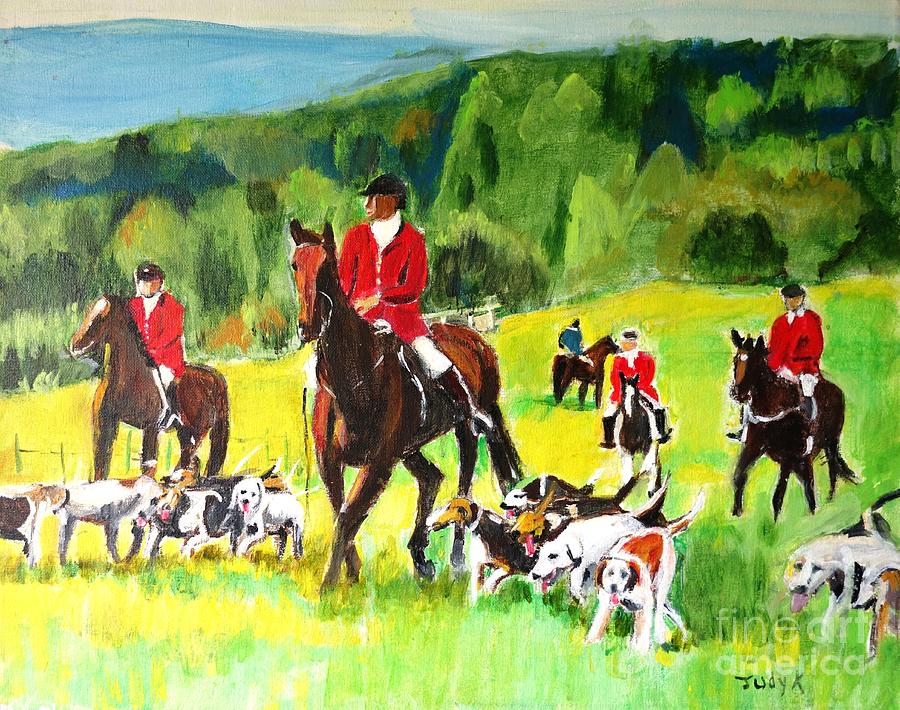 Countryside Hunt Painting by Judy Kay