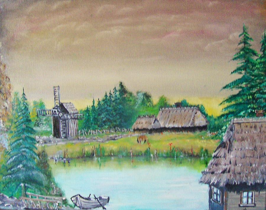 Countryside Painting by Ryszard Ludynia