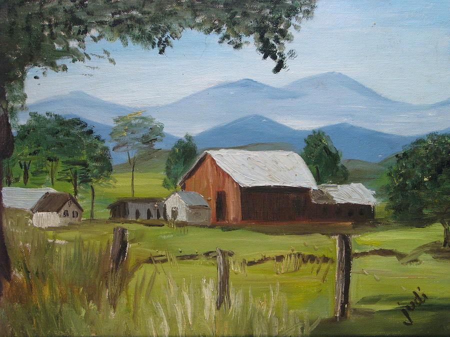 Barn Painting - County Farm by Judi Pence
