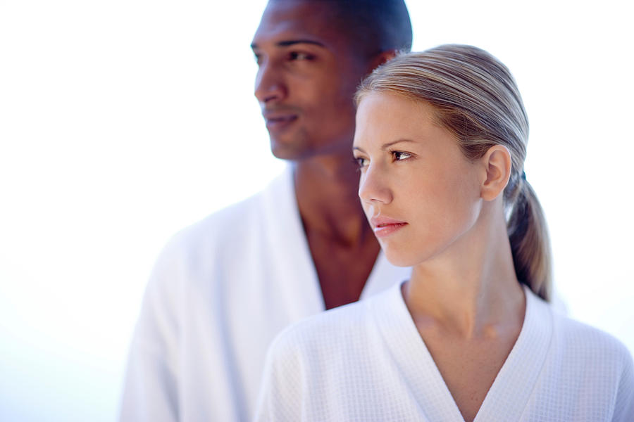 Couple At A Spa Photograph by Ian Hooton/science Photo Library