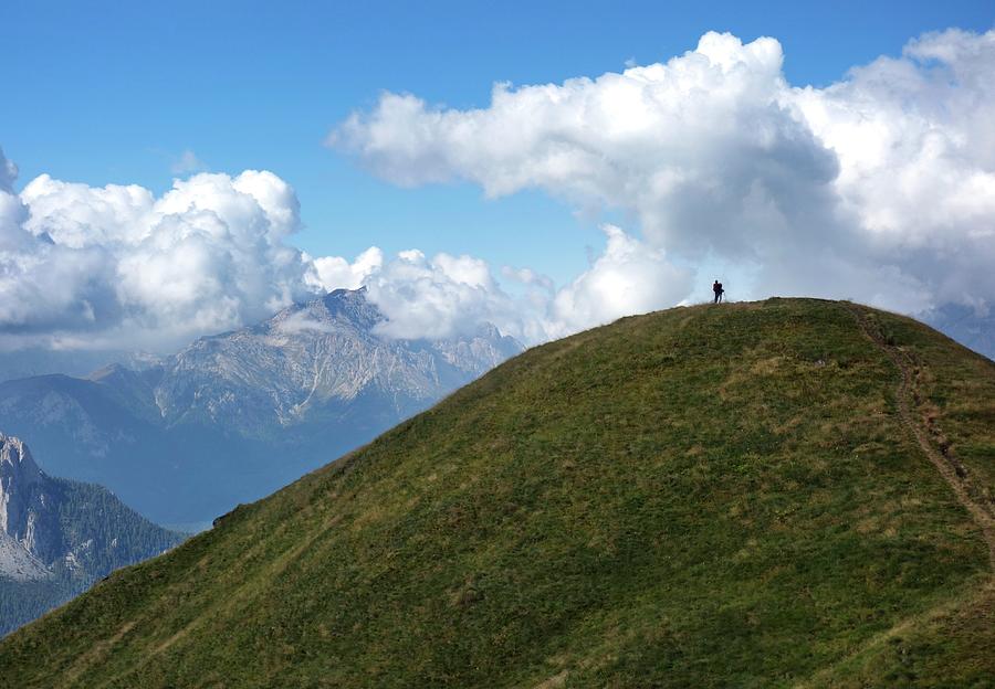 Nature Photograph - Couple On Hilltop In The Dolomites by Cordelia Molloy/science Photo Library