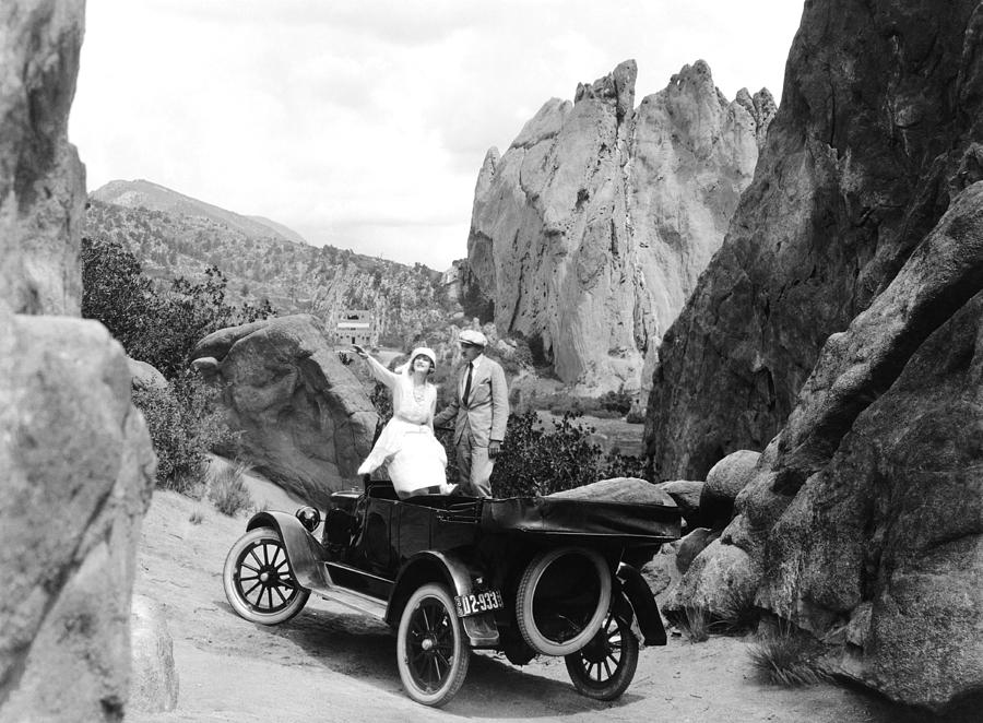 Couple Out For A Ride Photograph by Underwood Archives