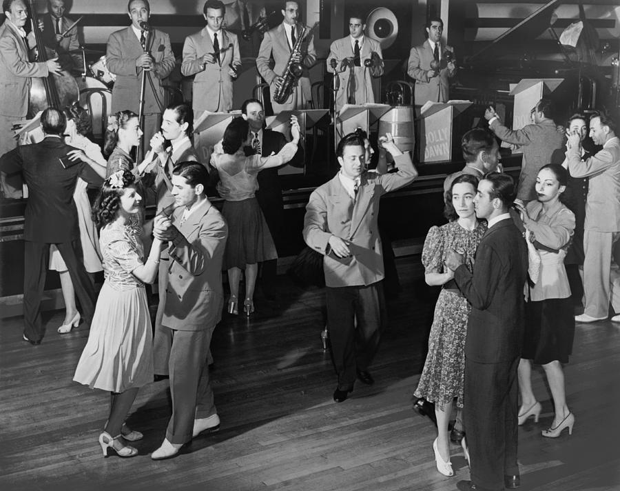 Couples Dancing To A Band Photograph by Underwood Archives