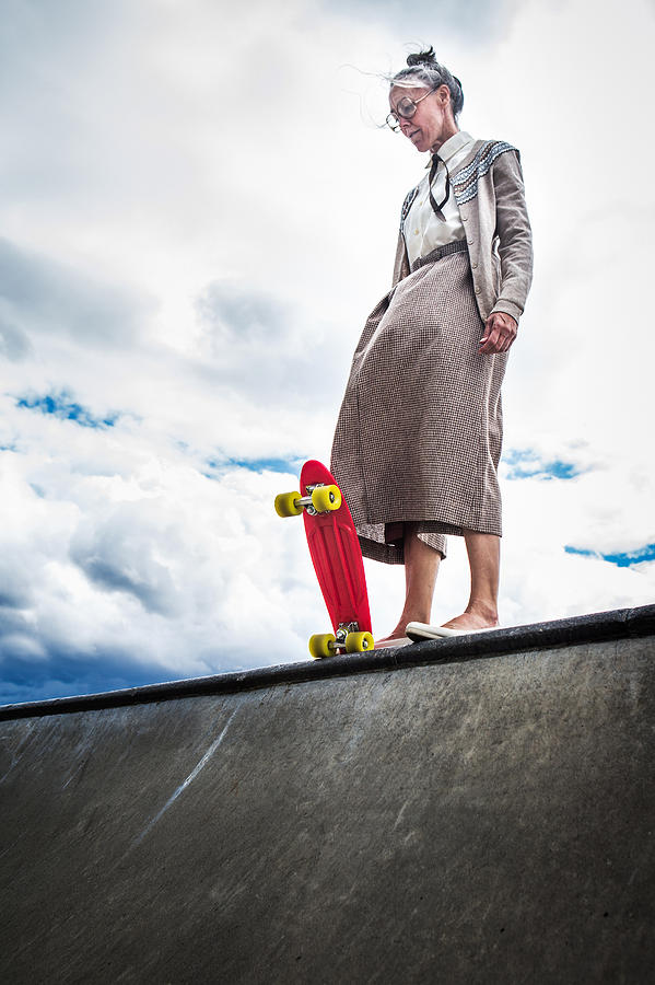 Courageous Grandma at Skatepark Photograph by RyanJLane