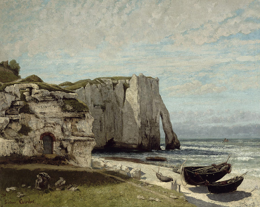 Courbet Etretat Cliffs Painting by Granger