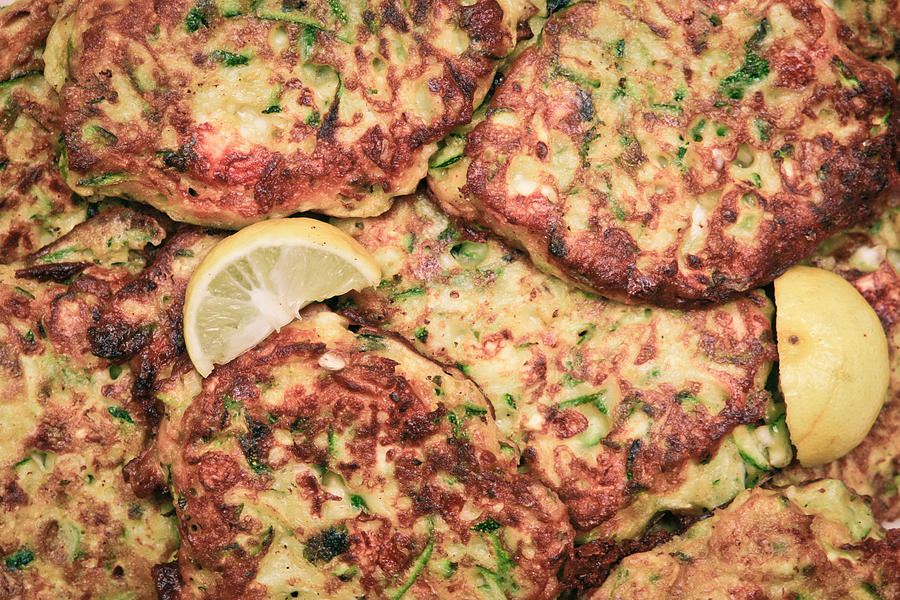 Greek Photograph - Courgette fritters by Tom Gowanlock
